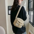 thumbnail image 6 of Women's Corduroy Crossbody Bag with Zipper Casual Cloth Shoulder Bag 19x19x7cm Small Solid Color for Home Storage(Beige),Hulucky, 6 of 9
