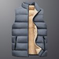 thumbnail image 5 of Men's Casual Winter Warm Zipper Sleeveless Vest Jacket - Unisex Coat for Layering, Snow Sports, and Holiday Events, Perfect for Gift Giving,Gray,4XL, 5 of 8