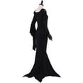 thumbnail image 4 of Women's Morticia Gothic Addams Black Dress Adult Gothic Witch Vintage Dress, 4 of 7