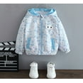 thumbnail image 3 of POPTEM Toddler Girls Hoodie Long Sleeve Lightweight Bunny Zipper Jacket For Summer Blue 2T, 3 of 5