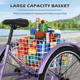 thumbnail image 6 of ABORON 24/26/27.5 Inch Adult Mountain Tricycle, 7 Speed Three Wheel MTB, Adults Trikes Cruiser Bikes with Shopping Basket & Accessories, Exercise Men's Women's Tricycles, 6 of 11