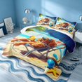 thumbnail image 3 of Erosebridal Ocean Funny Dog Bed Spread Queen, Sea Beach Queen Coverlet Set, Polka Dots Reversible 3 Pieces, 1 Quilt and 2 Pillowcases, 3 of 7