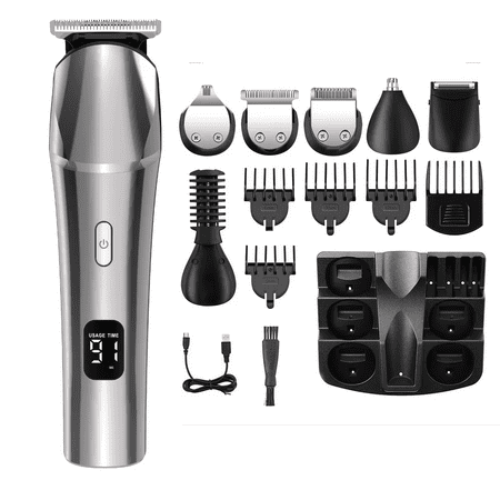 Electric Hair Clipper Set,Hair Trimmers - All-in-one Men's Grooming Set, Electric Hair Clipper, Electric Shaver, Nose Hair Maker for Beard, Body, Face, Ears, Nose Hair Construction
