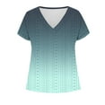 thumbnail image 4 of Womens Eyelet Tops, Short Sleeve Shirts for Women Summer Fashion Loose Fits Hollow Ombre Tie Dye V Neck T-Shirts Blouses, 4 of 4