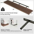 thumbnail image 2 of Floating Shelves for Wall, 36"W x 8"D x 1.5"H, 2 Pack of Long Wall Mounted Engineered Wood Shelves with Invisible Brackets for Living Room, Bedroom, Bathroom, Kitchen Decor and Storage, Walnut, 2 of 14