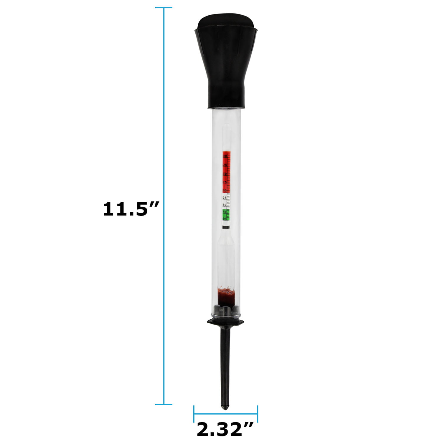 Black Cart Deep Cycle Battery Rapid Hydrometer Tester Fast Detection Tool 