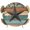 Turquoise, variant on Elastic Fitted Round Tablecloth, Texas Star Vintage Waterproof Stretch Table Cover for 36"-44" Tables, Berry Burnt Orange Brown Wooden Washable Outdoor Tablecloths for Patio, Picnic, Camping