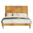 thumbnail image 4 of VanAcc Queen Size Solid Wood Bed Frame with 48.6" Headboard, Mid-Century Platform Bed Frame, Light Brown, 4 of 8