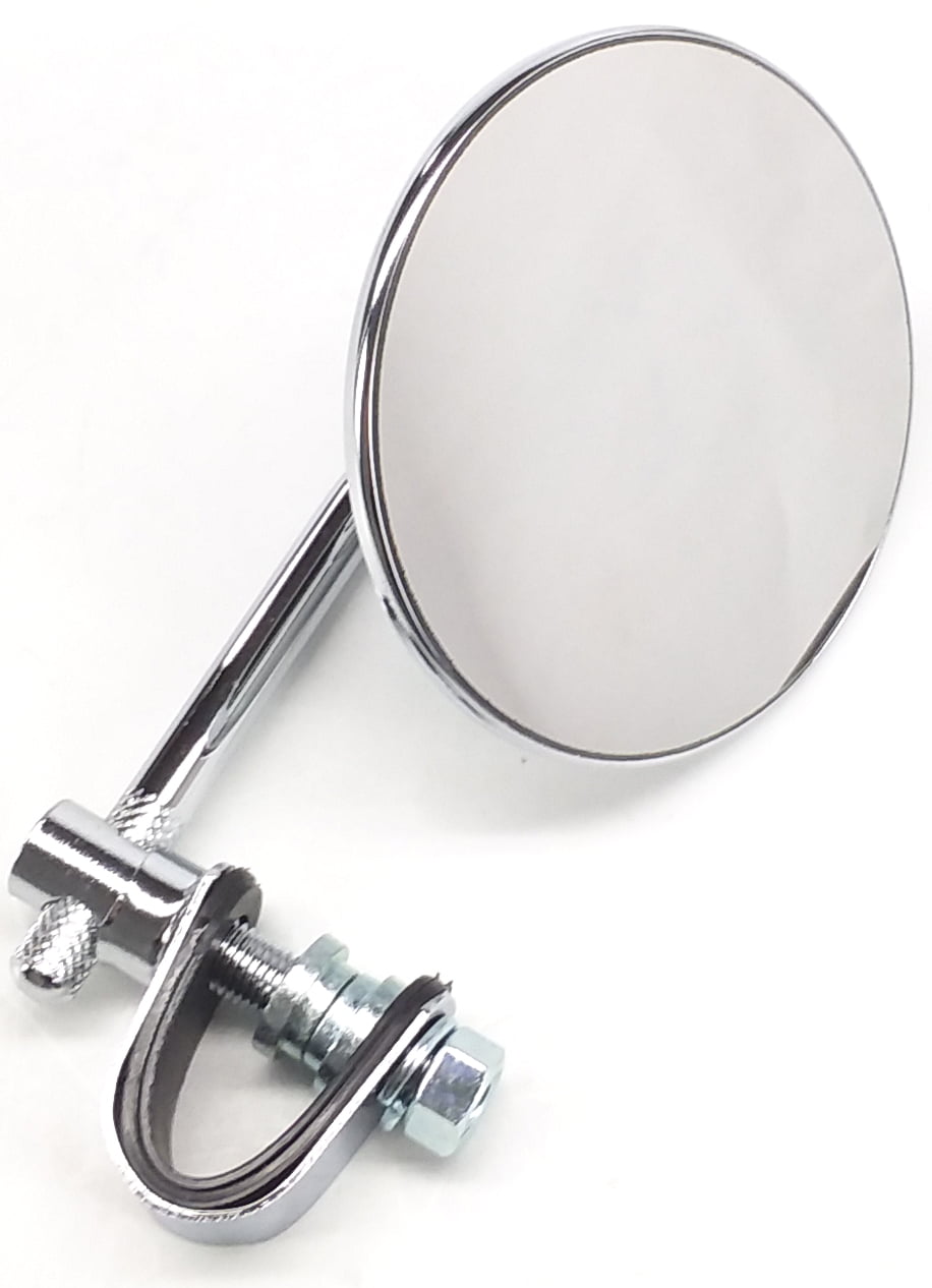 Emgo Universal ClampOn Round Mirror Chrome 3/4", 7/8", 1" Bars 4" (20