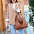 thumbnail image 3 of Faraee Hobos Bags for Women Soft Leather Shoulder Handbag Slouchy Tote Purses Stylish Crescent Casual Work Top Handle Satchel Brown, 3 of 9