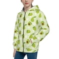 thumbnail image 2 of Naloa Avocado With Leaf And Flower Teenage Zipper Hoodie, Long Sleeve Zip Up Hoodies Casual Jackets Tops for 7-12 Years-Medium, 2 of 6