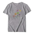 thumbnail image 3 of Birdeem T-Shirt Décontracté pour Femmes Imprimé Col Rond Manches Courtes Chandail Blouse Tops, 3 of 4