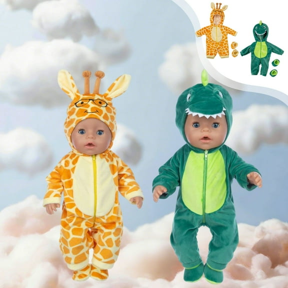 Msgweeeg 3-4 Year Old Boy Toys Kids Toys Girls 6-8 18 Inch Winter Clothing Cartoons Animals Jumpsuit Toy Doll Clothes Doll Accessories 6 Year Old Girl Gifts