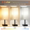 thumbnail image 6 of LUFF Table Lamps for Bedroom Set of 2 ，Bedside Small Lamps with 3 Way Dimmable Rocker Switch, Minimalist Night Stand Light Lamp with Square Fabric Shade for Living Room, Desk, LED Bulb included, 6 of 7