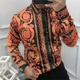thumbnail image 1 of Camisa de solapa de manga larga con estampado de 8 colores, moderna e informal, de tela cómoda y de alta calidad, tallas XS-6XL, 1 of 6