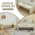 thumbnail image 5 of 58.7" End of Bed Bench,Upholstered Modern Bedroom Bench for Living Room & Entryway, Easy Assembly, Footrest Ottoman Accent Window Bench with Solid Wood Frame & Curved Arm, Tan, 5 of 9