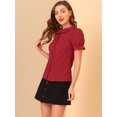 thumbnail image 4 of Blusa con cuello Peter Pan Allegra K con botones de Estrellas Rojo S, 4 of 5