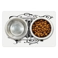 thumbnail image 1 of Letter T Pet Mat for Food and Water, Symmetrical Uppercase Letter in Renaissance Art Style Ornamental Monochrome, Non-Slip Rubber Mat for Dogs and Cats, 18" X 12", by Ambesonne, 1 of 2