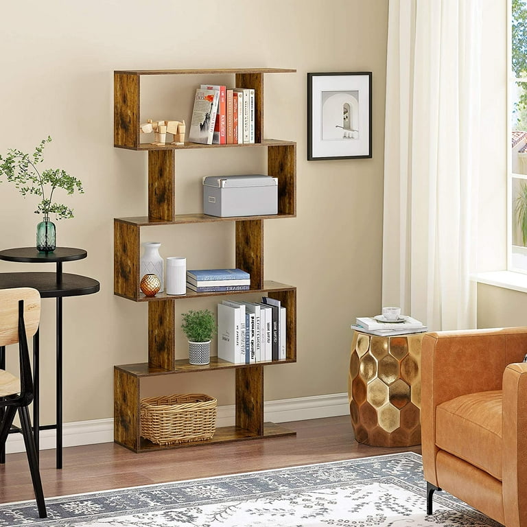 4-Tier Small Book Shelf Organizer Floor Standing Bookcase, Wood