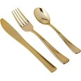 thumbnail image 1 of Polished Metallic Premium Plastic Cutlery Combo 96 Pcs, 1 of 3