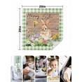 thumbnail image 4 of Happy Easter Bunny Cloth Napkins Set of 4 Reusable Dinner Napkins, Spring Floral Wooden Sage Green Plaid Cocktail Napkin Washable Table Napkins for Wedding/Holiday Party/Baby Shower 20"x20", 4 of 7