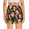 thumbnail image 4 of Uemuo Edgehog and Mushrooms Pattern Women's Athletic Shorts High Waisted Running Shorts with Liner Pockets Gym Elastic Workout Shorts-Medium, 4 of 9
