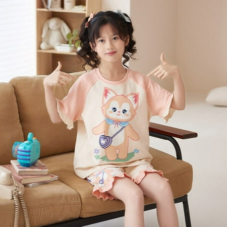 

Anime Sanrioed My Melody Kuromi Hellokittys Girls Summer Pajama Set Kawaii Cartoon Fashion Short Sleeved Shorts Home Clothing