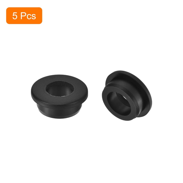 PATIKIL 7-Pack Silicone Rubber Grommets – 1-1/2" Drill Hole, 1-1/4" Inner Diameter, Black Top Hat Wire Gasket
