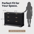thumbnail image 7 of Homall Fluted 6 Drawers Dresser for Bedroom, 48" Modern Chest of Drawers with Metal Handle, Wood Closet Storage Organizer for Living Room, Black, 7 of 7