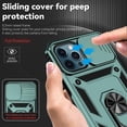 thumbnail image 4 of for iPhone 12 Pro Max Case,with Camera Lens Cover HD Screen Protector,[Military Grade] Ring Car Mount Kickstand Hybrid Hard PC Soft TPU Shockproof Protective Case for iPhone 12 Pro Max-Green, 4 of 11