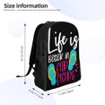 thumbnail image 3 of La vida es mejor en chanclas. Mochila para portátil, bolso de viaje, mochila informal para la universidad, mochila negra para el trabajo y los negocios, regalo para hombres y mujeres., 3 of 5