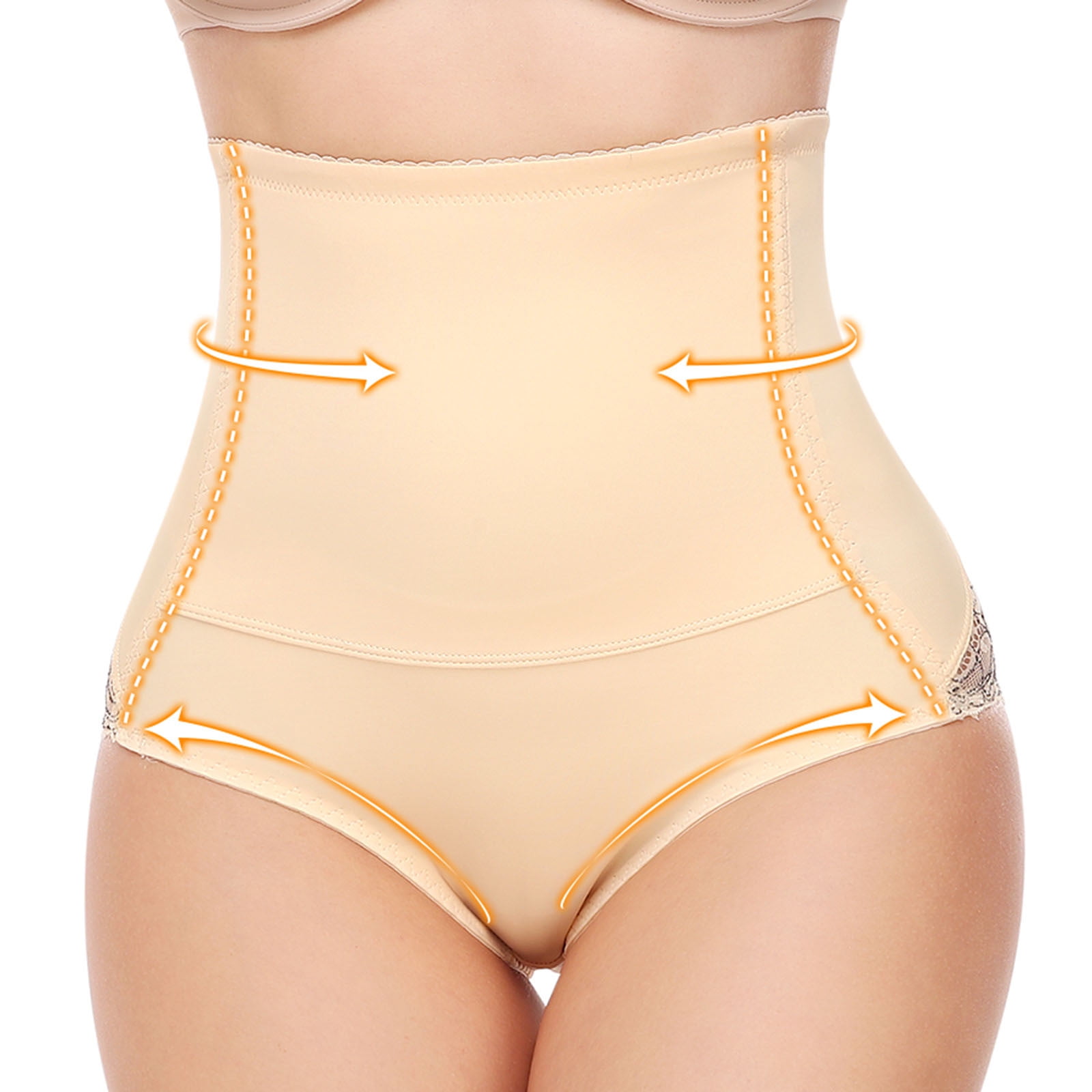 QIPOPIQ Underwear for Women Plus Size Lace High Waist Abdomen Shaping Hip  Girdle Panties