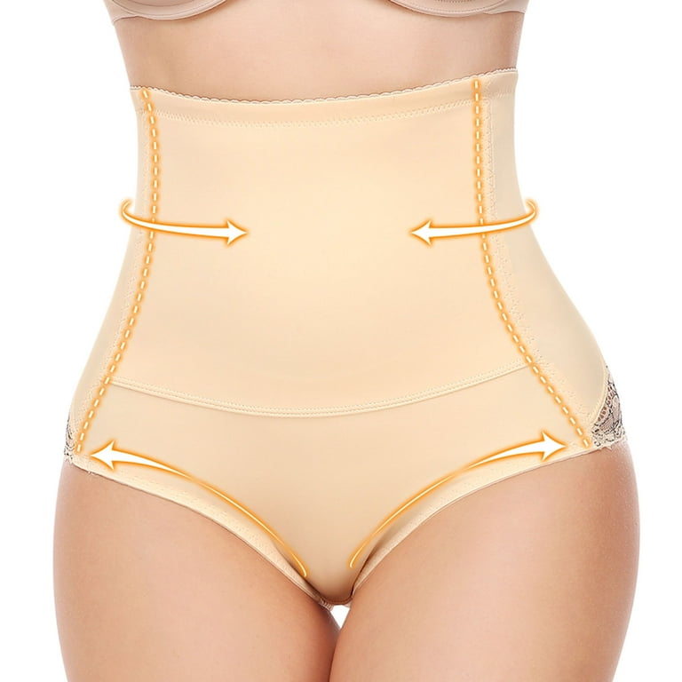 YWDJ Shapewear Tank Tops for Women Lace High Waist Women Underwear Abdomen  Shaping Large Hip Girdle Pants Beige S 