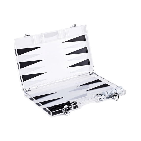 Infinity BG180BK  18-Inch Lucite Backgammon Set - Elegant Design for Timeless Enjoyment by Pursonic