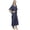 Navy Blue, variant on Bimba Women's Cotton Navy Blue Designer Night Wear Dress Kaftan Long Kaftan-4