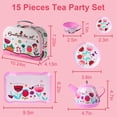 thumbnail image 3 of Tea Party Set for Girl, Tea Set for Little Girls, Kids Tea Sets Toys with Carry Case, Teapot, Cup, Mini Role Play Princess Tea Time Pretend Playset Gift for Toddlers Age 3+, 3 of 9