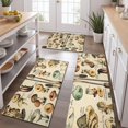 thumbnail image 2 of Brown Mushroom Label Light Pattern Kitchen Rugs Sets Of 3,Kitchen Runner Rugs Non Skid Washable,Decorative Kitchen Floor Mats for Kitchen,Sink,Laundry,17"x30"+ 17"x47" + 17"x59", 2 of 6