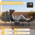 thumbnail image 5 of Foldable Guest Bed with Mattress, Outdoor Camping Cot with 4-Position Adjustable Reclining Nap Chair for Home Office, Supports 250LBs, Black, 5 of 6