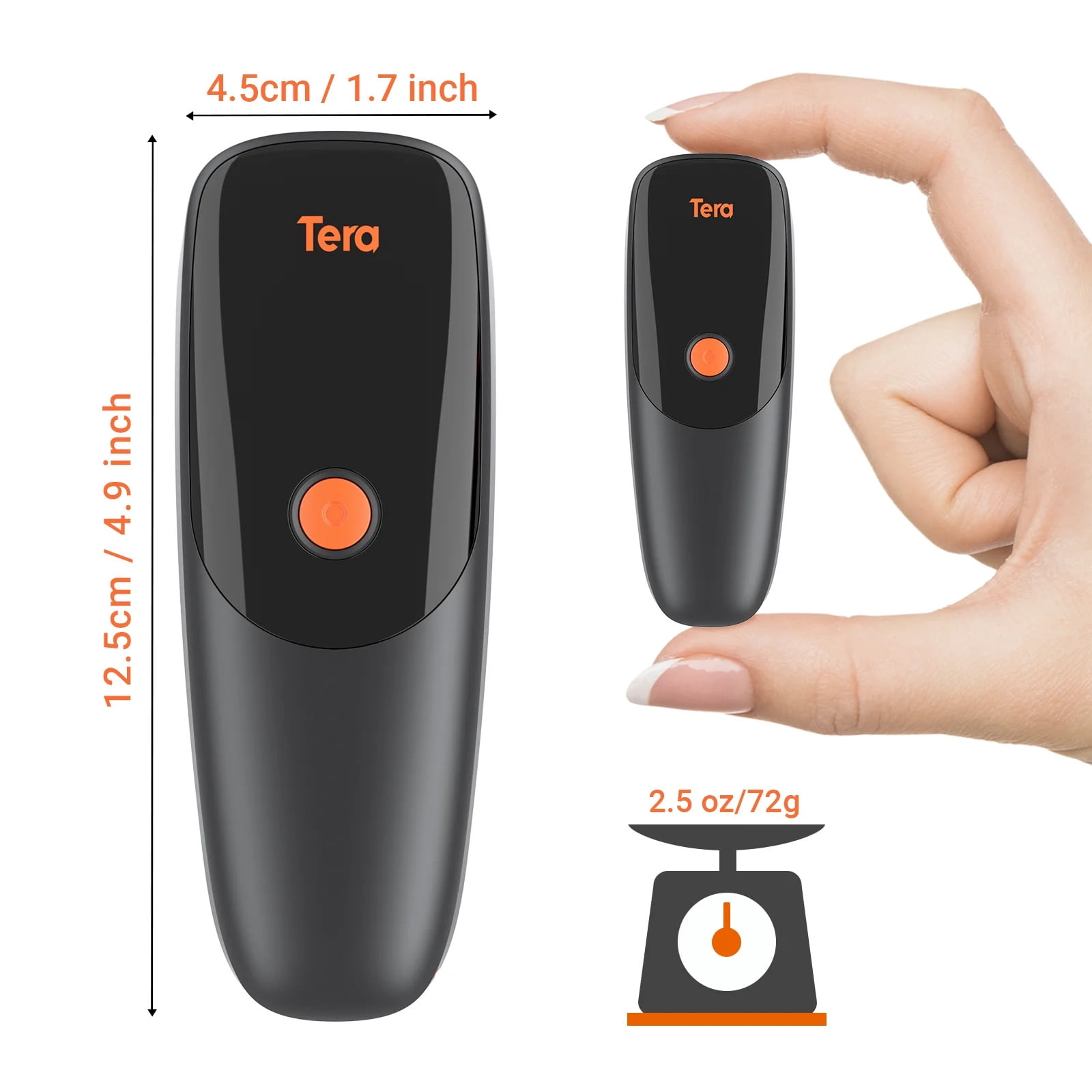 Tera 2D Portable Scanner 3-in-1 Time Stamp Pocket Barcode Reader Model 1300