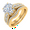 Yellow Gold, variant on 1 Carat Diamond Bridal Ring Set in 14K White Gold (Ring Size 6.5)