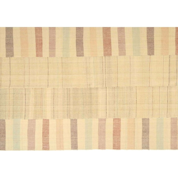 Ahgly Company Machine Washable Indoor Rectangle Contemporary Brown Gold Area Rugs, 7' x 10'