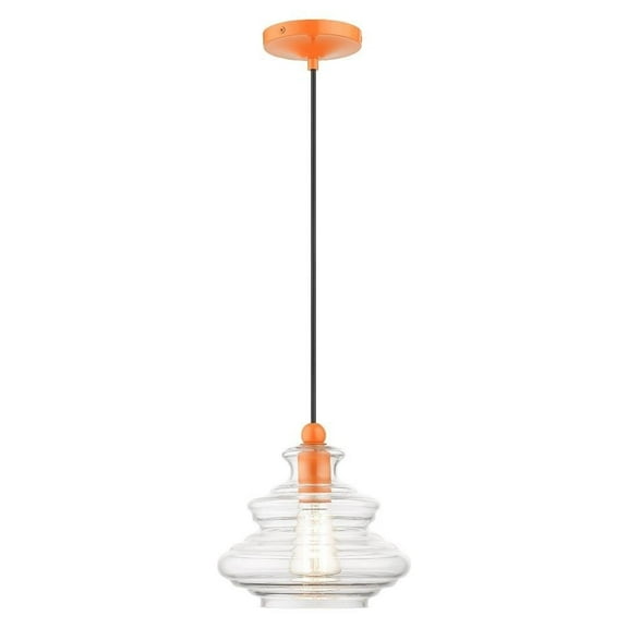 1 Light Pendant-15 inches Tall and 9 inches Wide-Shiny Orange Finish Bailey Street Home 218-Bel-5054410