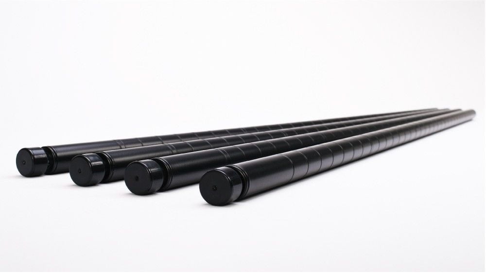 HSS 30' Long Wire Shelf Pole 3/4' Pole Diameter 1.0 mm Thickness Black, 4-Pack