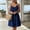 Dark Blue, variant on Women's Gingham Spaghetti Strap Midi Dress V Neck Button Down Casual Loose Sundress with Pockets