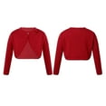 thumbnail image 1 of renvena Kids Flower Girls Knit Cardigan One Button Closure Wedding Dress Bolero Shrug, 1 of 7