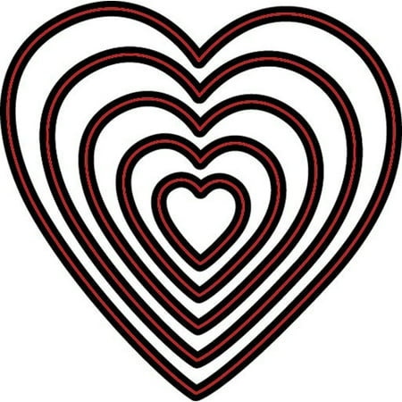 Die Cut Heart Shape - Die Cut Emboss Stencil Nesting Heart 5Pc By Darice