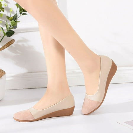 

Njoeus Fashion Women Flock Casual Slip-on Wedges Breath Freely Summer Leisure Shoes