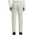 thumbnail image 3 of INSPIRE CHIC Men's Dress Checked Flat Front Business Plaid Formal Pants 30 Green White, 3 of 6
