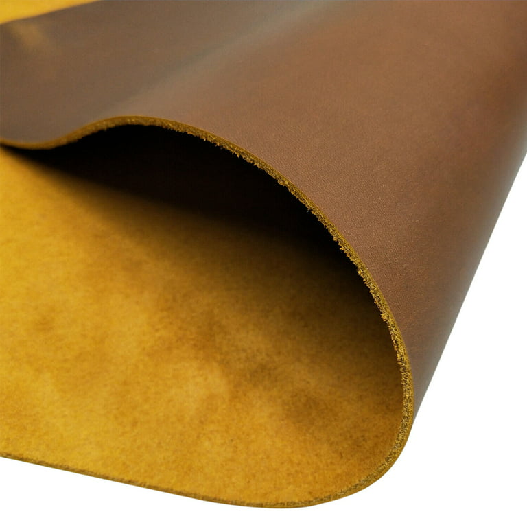 Tooling Leather Square 1.8-2.0MM Thick Genuine Top Full Grain Oil Tan Crazy  Horse Cowhide Leather Sheets for Crafts Tooling Sewing Wallet Earring