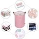 thumbnail image 3 of Cestas de lavandería de almacenamiento redondas plegables engrosadas, algodón (rosa) Ormromra LN-1050, 3 of 6